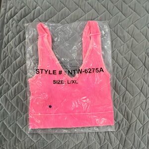 Brand New Zenana Pink Ribbed Tank Top L/XL